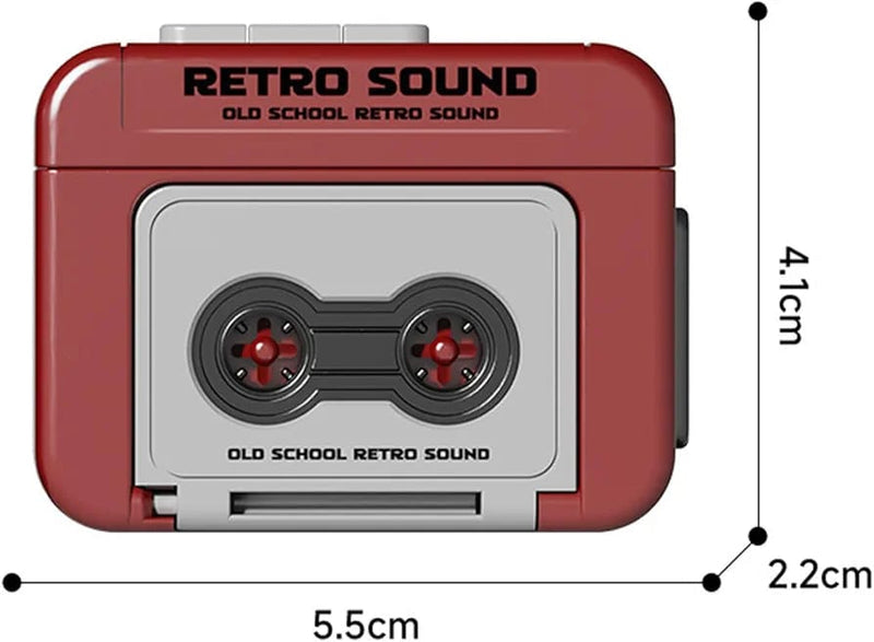 GearPix mini retro cassette voice recorder keychain, compact and portable voice recording device with vintage cassette design.