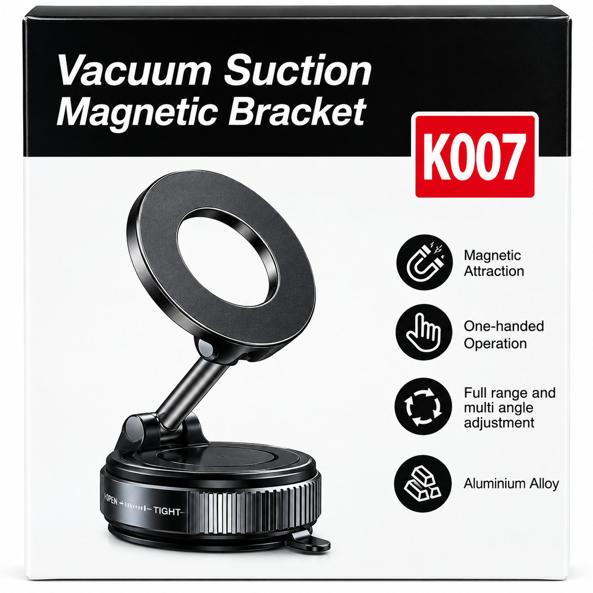 Gearpix Vacuum Suction Magnetic Phone Holder – 360° Adjustable Car Mount