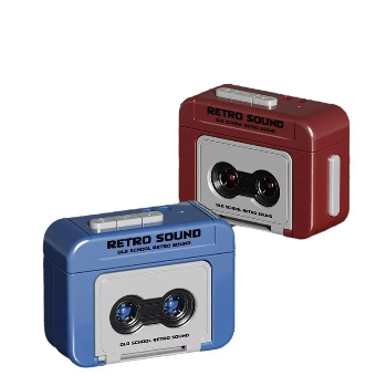 Mini GEARPIX voice recording keychain with retro cassette design, compact and portable voice recorder accessory.