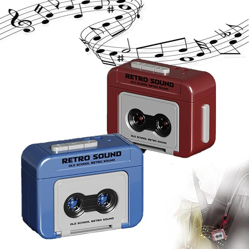 Mini retro cassette voice recorder keychain by GEARPIX, compact design with cassette tape details for easy voice recording.