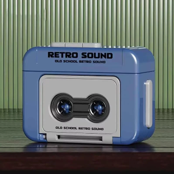 Mini retro voice recording keychain with cassette-inspired design