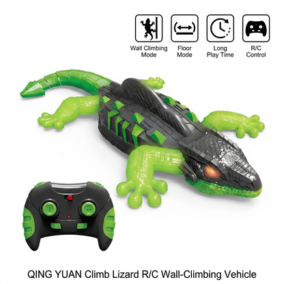 GEARPIX wall climbing RC lizard toy, a remote control gravity-defying reptile with realistic appearance and climbing features.