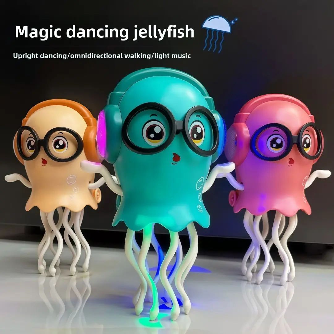 Gearpix Magic Dancing Jellyfish toy with LED lights, Bump & Go electric musical jellyfish toy, colorful and animated for kids.
